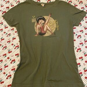 Betty Boop Olive Green Graphic Tee